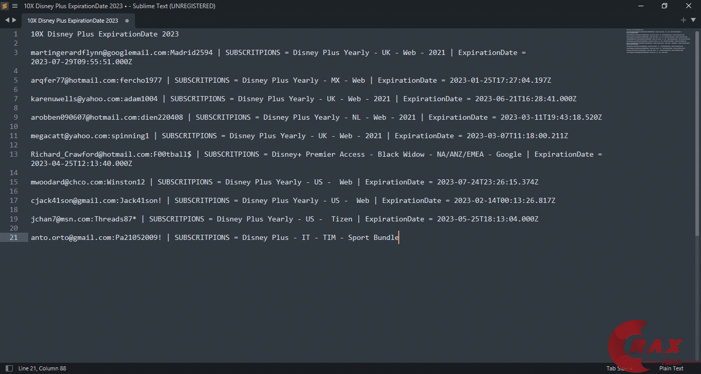 10X Disney Plus ExpirationDate 2023    Sublime Text UNREGISTERED 11 26 2022 1 11 28 AM