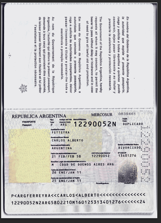 Argenti passport