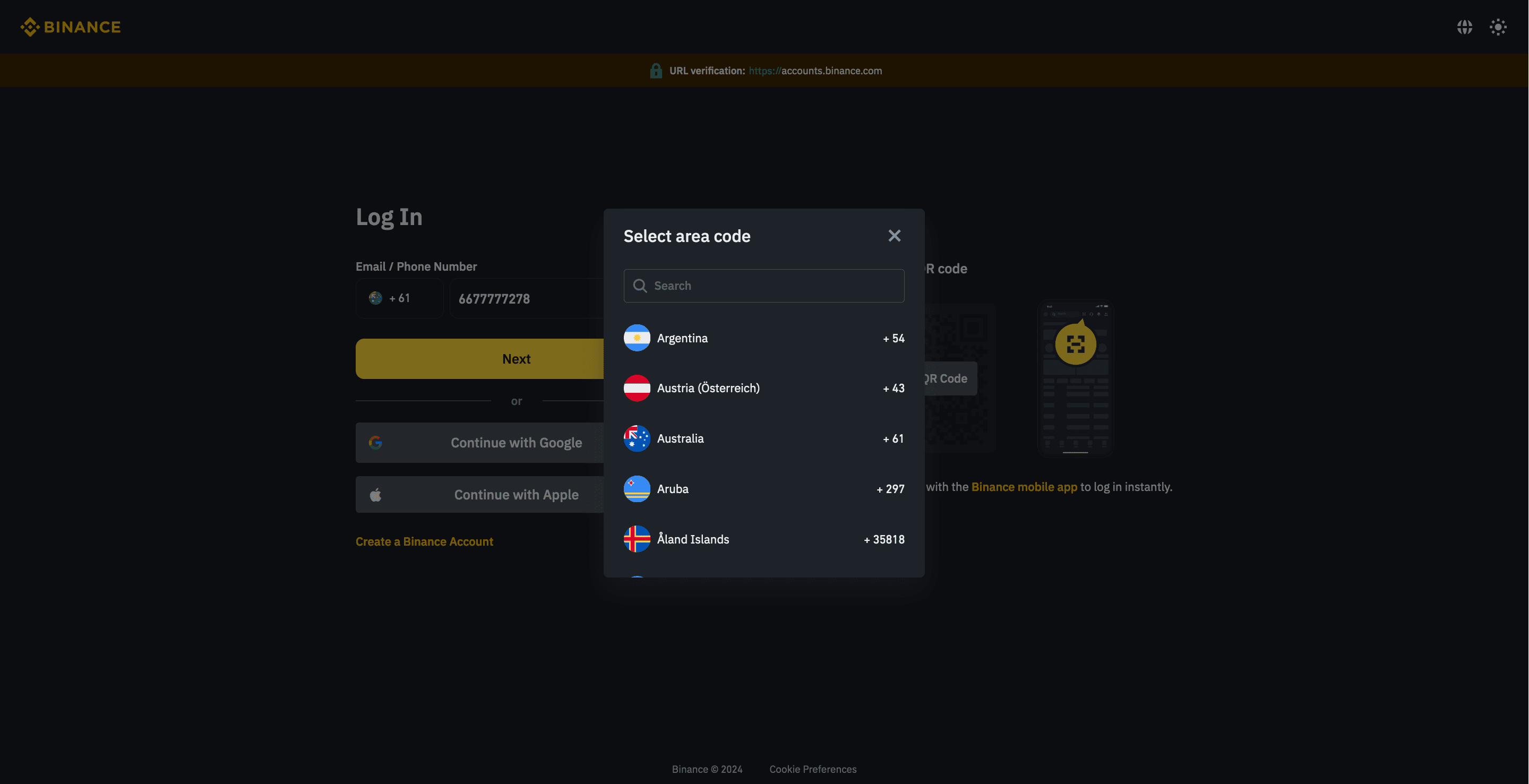 Binance scam page 2024 live controle homepage