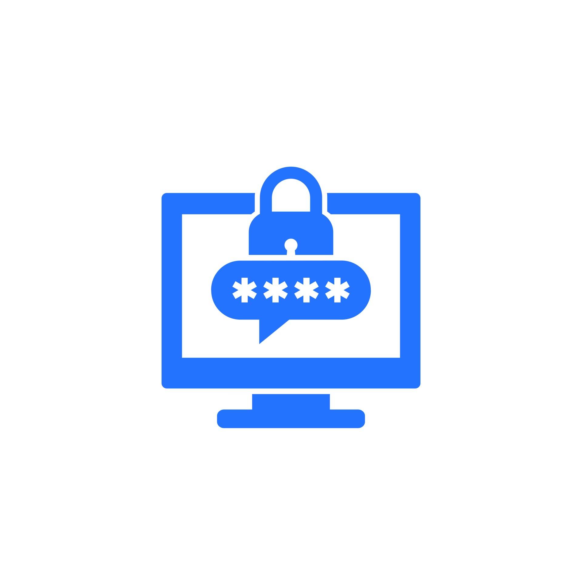 Computer with password access icon vector