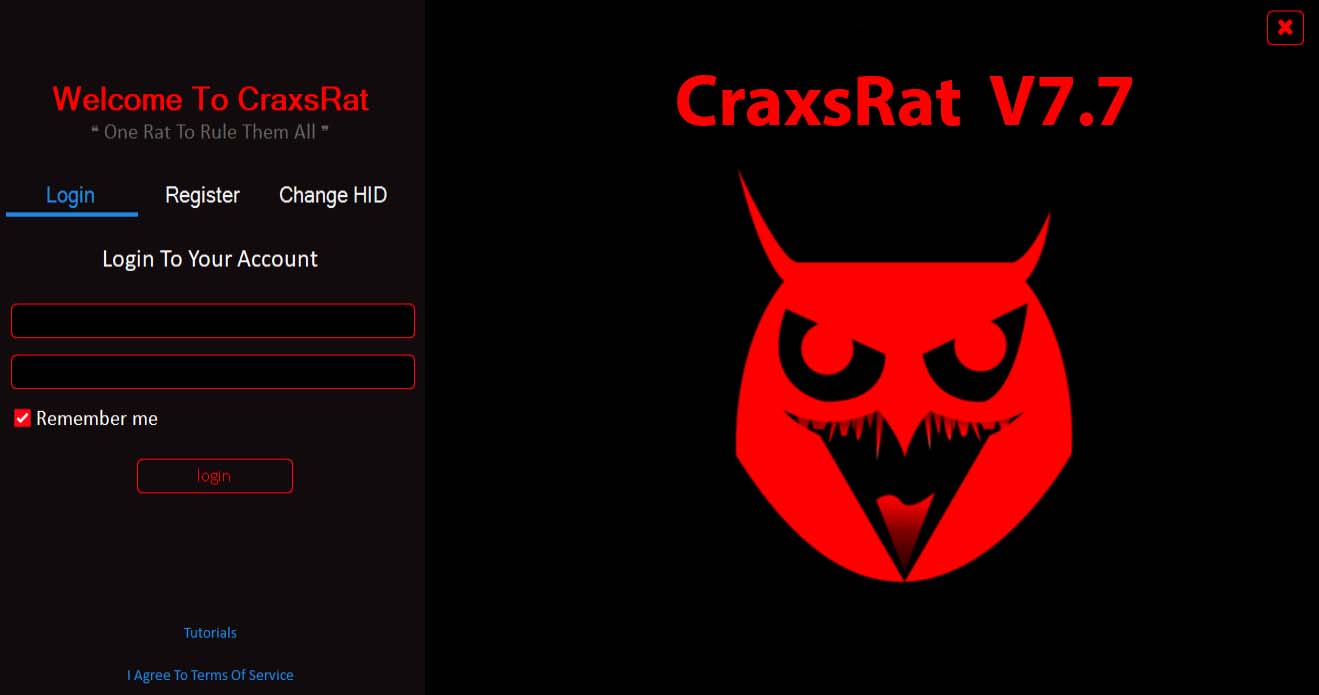 Craxs Rat V77   Login Page