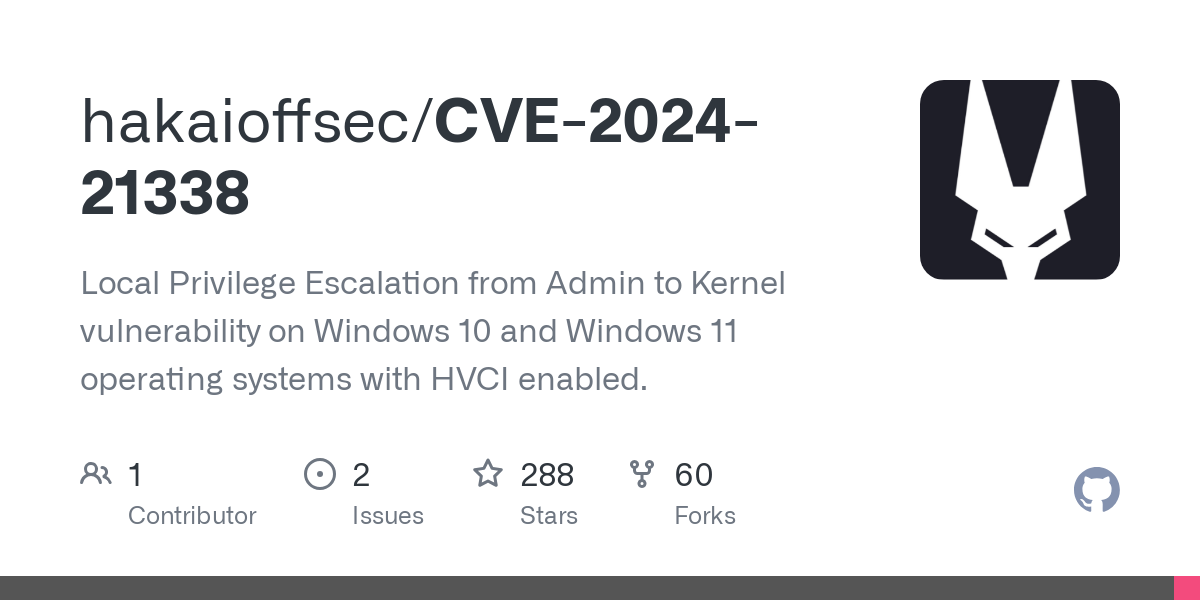 CVE 2024 21338