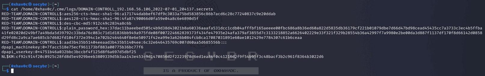 stored hashes and plaintext password outputs.