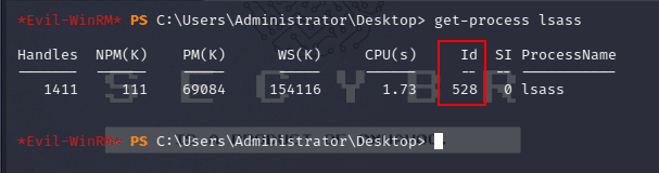 Finding lsass.exe PID with Powershell