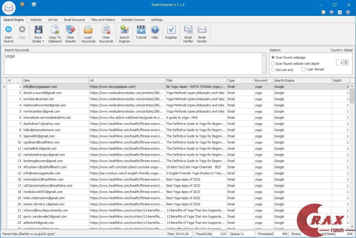 Emailextractorpro findingemailsbysearchengines