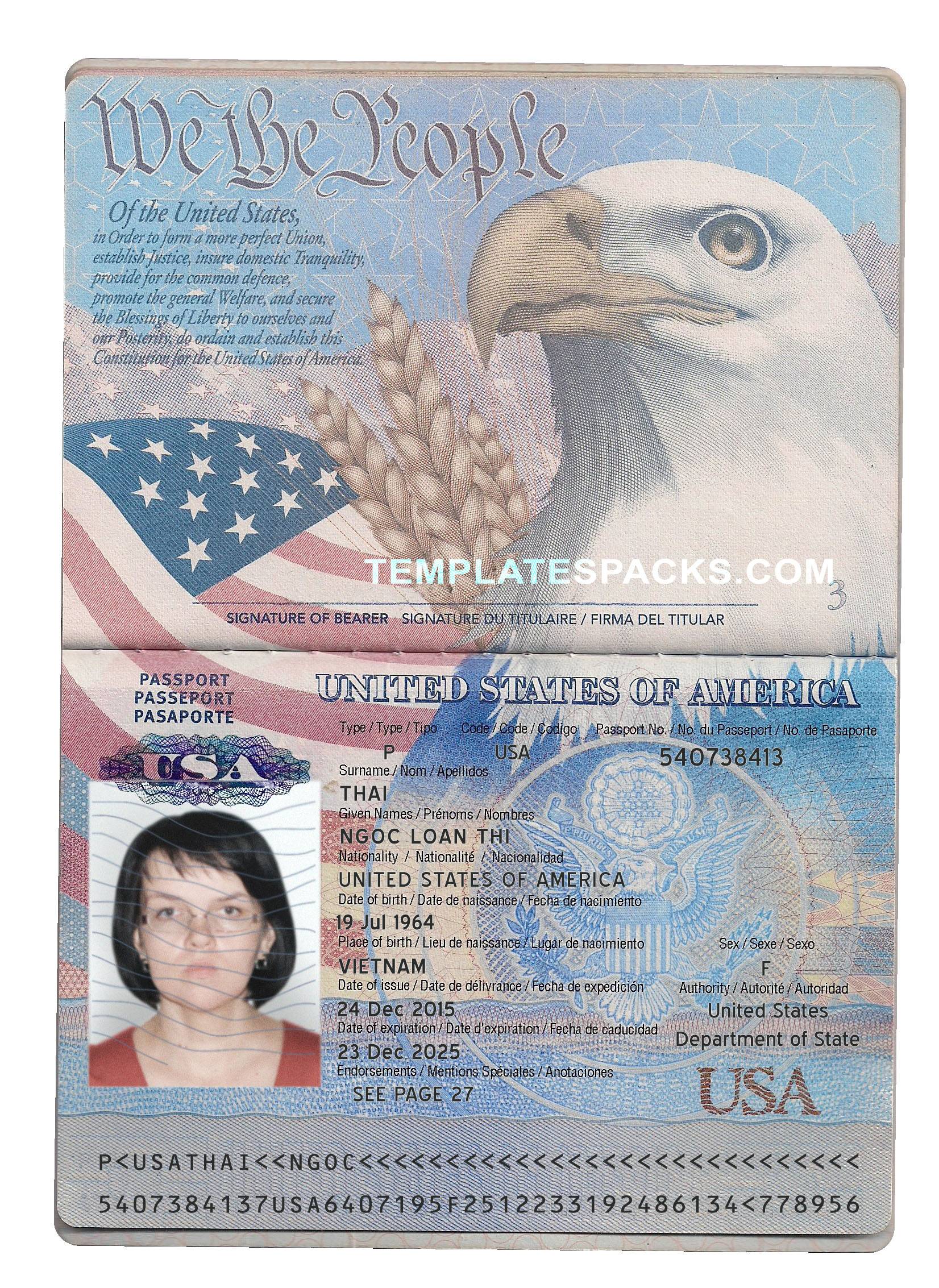 High quality USA passport