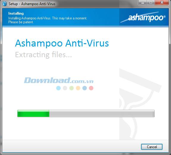 Mien phi ban quyen Ashampoo Antivirus 6 running