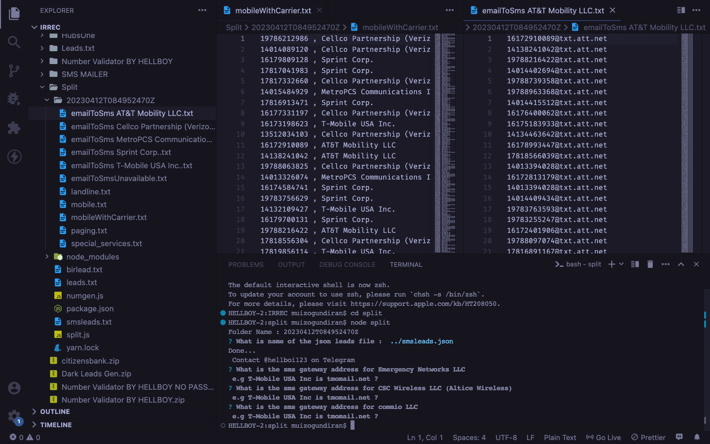 Sms validator proof