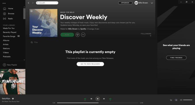 Spotify screen