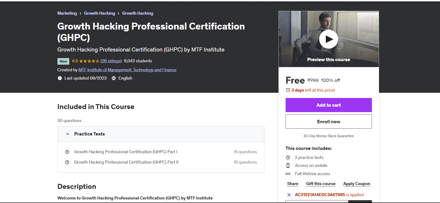 Udemy   Growth Hacking Professional Certification GHPC