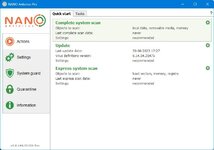 NANO Antivirus Pro UI Main Window