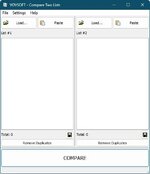 Vovsoft Compare Two Lists UI Main Window