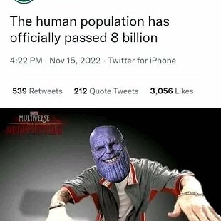 8 billion population Thanos