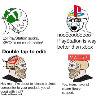 Virgin console Stans VS Chad handheld enjoyers