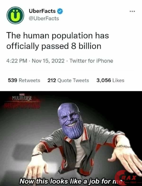 8 billion population Thanos